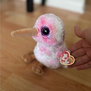 Ty Beanie Boo's Collection Kiwi Plush - Pink and White